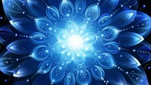 Sacred Lotus Mandala: Abstract Spiritual Rotation In Blue - Mystical Flowers Of Cosmic Consciousness	
