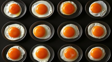 Sticker - a bunch of eggs sitting in a pan on top of a black counter top with one egg in the middle of the pan and the other eggs in the middle of the pan.