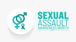 April is Sexual Assault Awareness Month background template. Holiday concept. use to background, banner, placard, card, and poster design template with text inscription and standard color. vector