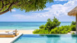 Luxury Pool Overlooking Serene Beach, ocean view, tropical foliage