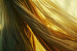Detailed close up shot of a yellow curtain. Ideal for interior design projects