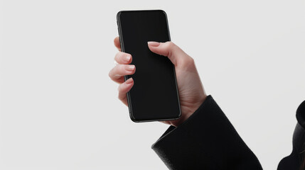 A person holding a cell phone, suitable for technology concepts