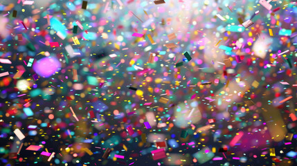 Poster - Colorful confetti falling from the sky, perfect for party and celebration themes