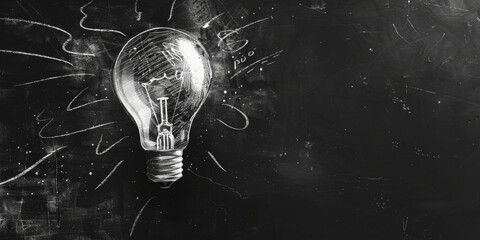 Wall Mural - a classic black and white photo of a light bulb. perfect for various design projects