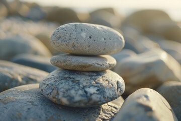 Wall Mural - Rocks stacked on top of a pile, suitable for various design projects