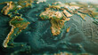 Close up view of a detailed map of the world, perfect for educational materials