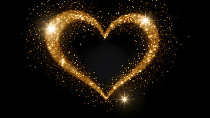 Wall Mural - Festive golden hearts on background