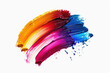 Multicolored paint stroke on a plain white backdrop. Great for artistic projects