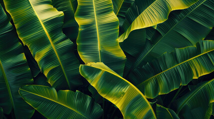 Wall Mural - Close up shot of vibrant green leaves, perfect for nature backgrounds