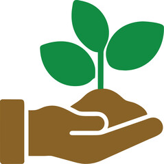 plant in hand logo, natural life health care vector, hand leaf care logo icon