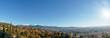 Panorama of beautiful autumn landscape of Sierra Nevada with snow capped mountains seen from the Alhambra, Granada, Andalusia, Spain