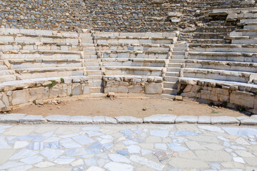 Wall Mural - Ancient amphitheater in the city of Ephesus. Background with selective focus and copy space