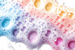 © K2Kstock - Colourful soap foam with colourful bubbles isolated on a transparent background