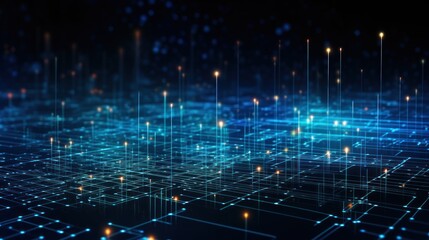 Wall Mural - Abstract background representing data particles in a technological environment, each particle conveying a unique piece of information