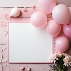 Poster - pink and white balloons