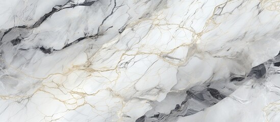 Sticker - A detailed closeup of a natural white marble texture, showcasing intricate patterns and details of this timeless bedrock material often used in architecture and cuisine