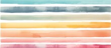 A Liquid Mixture Of Tints And Shades Creates A Vibrant Display Of Colorful Watercolor Stripes On A White Background, Resembling A Peach Horizon Seen Through A Macro Photography Lens