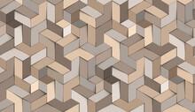 3D Wallpaper Origami Mosaic Of Colored Particles Brown Tone