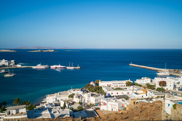 Sticker - Coast of Mykonos town. Mykonos island, Cyclades, Greece