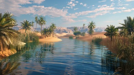 Wall Mural - Desert oasis landscape