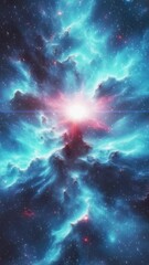 Wall Mural - Cosmic vertical background of a beautiful galaxy.