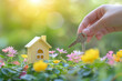 Key to Dream Home Amongst Floral Blossoms