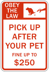 Wall Mural - Clean up after your dog fines sign