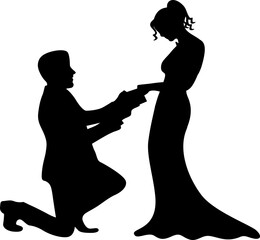 Wall Mural - silhouette of a couple