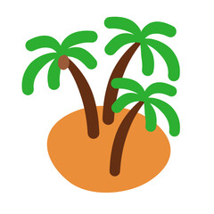 Sticker - coconut tree island