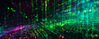 © stateronz - Radiant neon lights and dynamic lines converge to form an abstract vista, bursting with vibrant energy and visual allure. Banner. Copy space.