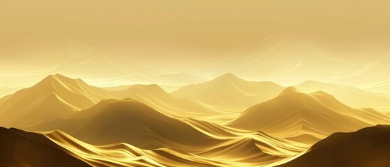 Canvas Print - Mountain range illustration in gold colors, abstract art landscape mountain, luxury style for wallpaper, wall art decoration, advertisement premium hi-end