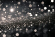 White silver glitter and grey lights bokeh abstract background. stock photo