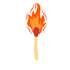 Canvas Print - burnt match fire vector