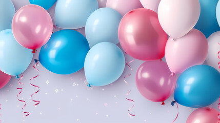 Birthday party balloons, colorful balloons background