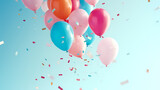 Fototapeta Londyn - Birthday background with balloons