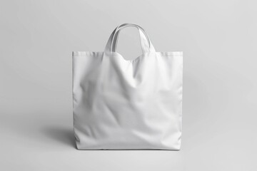 Shopping white blank tote bag mockup in simple white background. Advertising concept for your design and promotion..