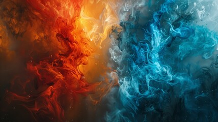 Poster - Abstract portrayal of the clash between fire and ice