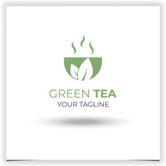 Wall Mural - Vector green tea company logo template