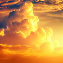 Wall Mural - Summer sunrise with beautiful vibrant high clouds