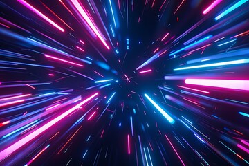 Wall Mural - Neon futuristic on a black background.
