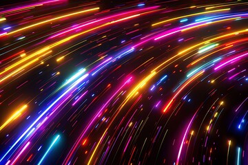 Wall Mural - Neon futuristic on a black background.