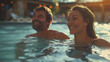 High-end resort pool - vacation - getaway - holiday - escape - couple - close-up shot 