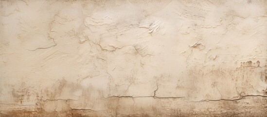 Poster - A close up of a weathered wood rectangle covered with various stains resembling abstract art, set against a natural landscape of grass, soil, and paperlike texture