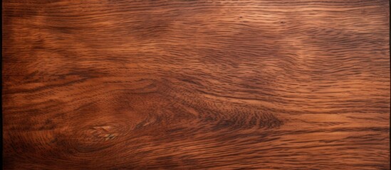 A closeup of a brown hardwood plank flooring with a grainy texture, enhanced by amber wood stain and varnish. The pattern showcases tints and shades of the wood