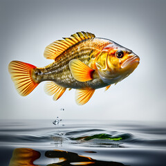 Wall Mural - european perch over white background