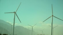 Wind Turbines In The Desert Of California