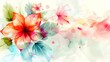 Abstract flower modern arts background. Wall decoration design with watercolor and transparency.
