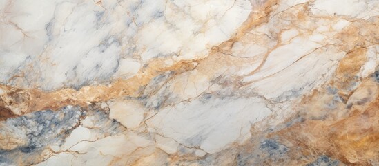 Sticker - An artistic closeup capturing the intricate white and gold patterns of a natural marble texture, showcasing the beauty of bedrock formation through erosion