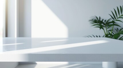 Wall Mural - White table with plant on it