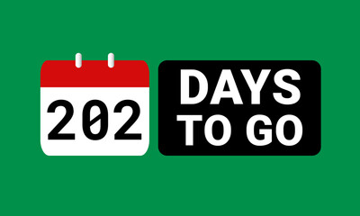 202 days to go last countdown. two hundred and two days go sale price offer promo deal timer, 202 days only